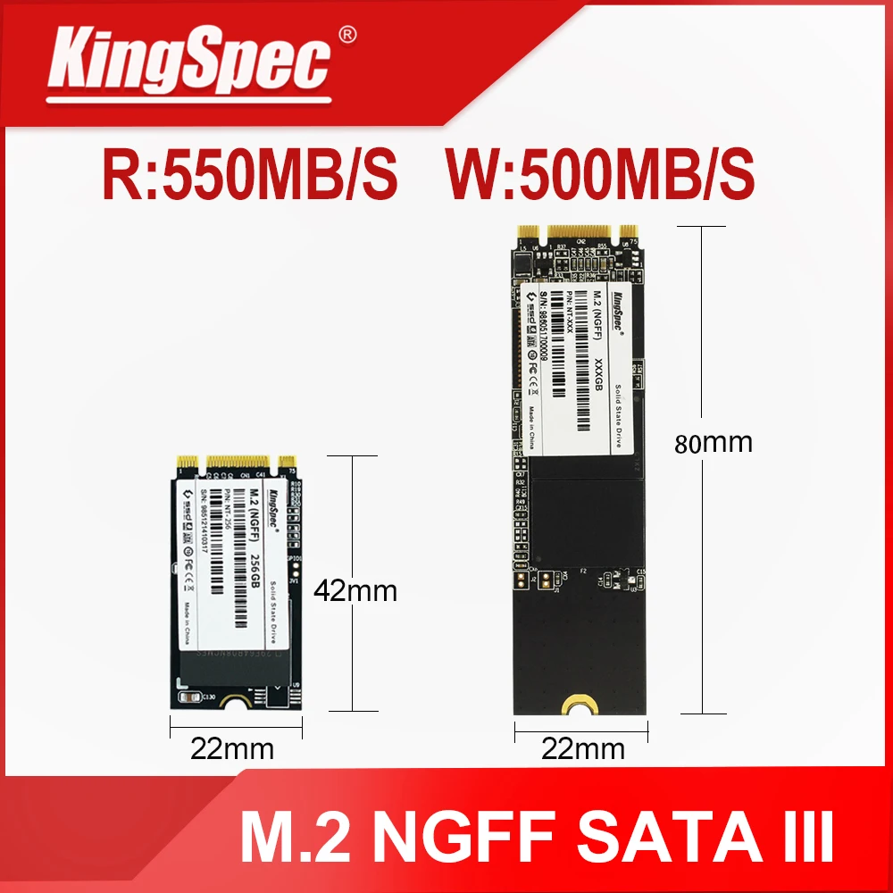 KingSpec SSD M2 SATA III NGFF M.2 2242 жесткий диск 128GB 256GB 512GB 1 ТБ жесткий диск m. 2 твердотельный накопитель sdd для ноутбука нетбука