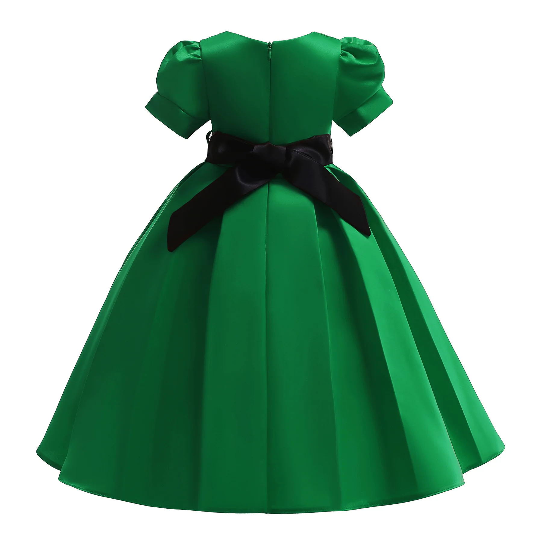 

new year Christmas girls dress red tribute silk kids evening dress children's clothing