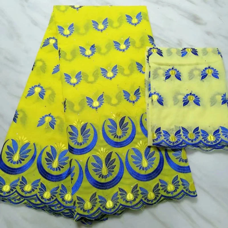 Желтый Африканский Джордж кружевная ткань новый дизайн 2020 нигерийский гипюр с