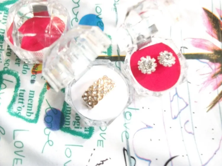 Пластиковые Восьмиугольные прозрачные серьги-гвоздики в коробке висячие серьги