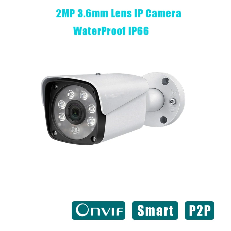 

POE 2MP IP Camera Outdoor supports Waterproof night version 1080P 25fps H.265 Network Bullet Camera 3.6mm Wide Lens P2P Onvif