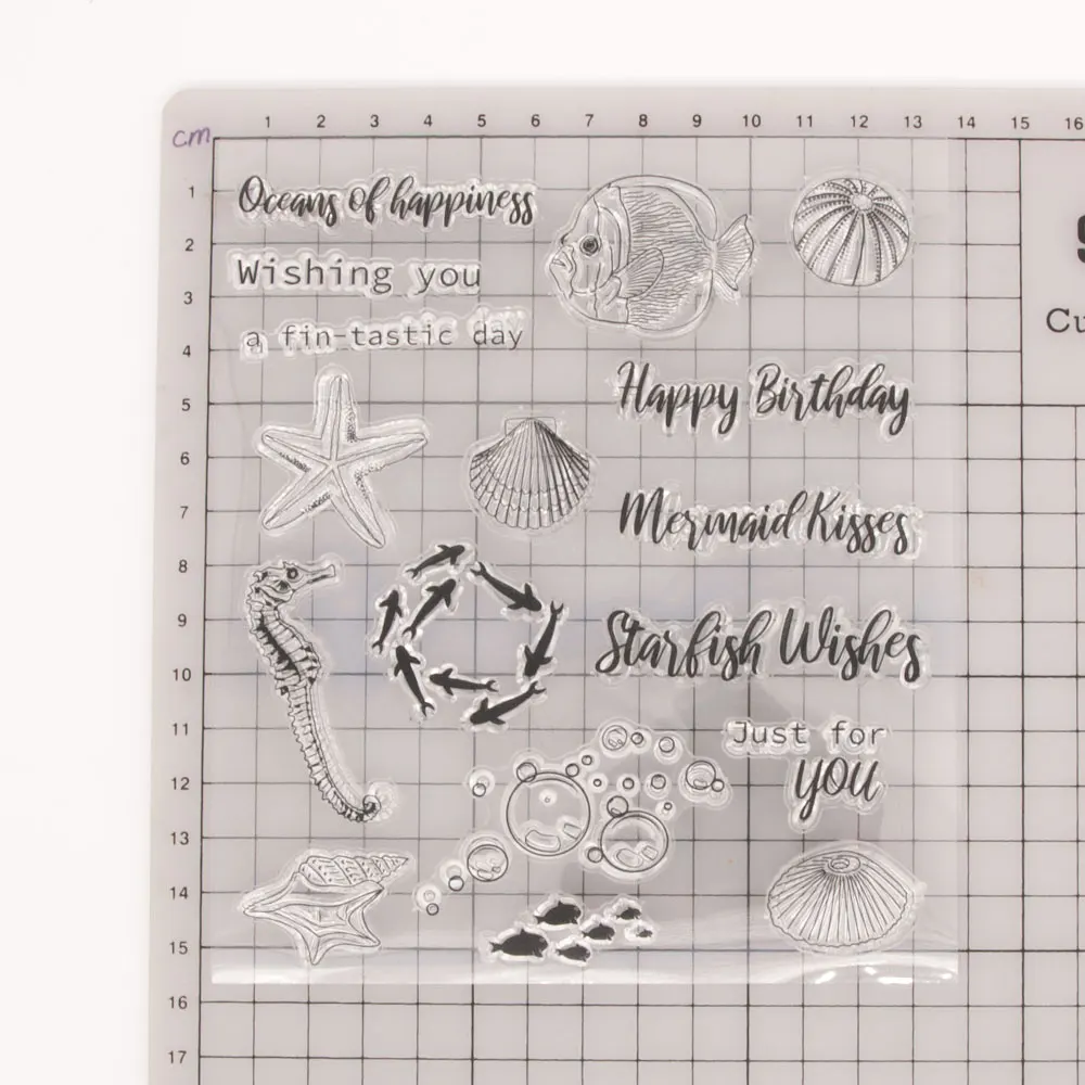 Штампы и штампы Морская жизнь прозрачный штамп альбом для скрапбукинга бумажный