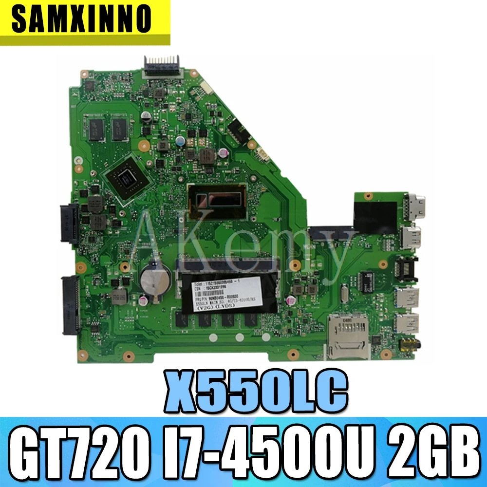 

X550LD motherboard For Asus X550LD X550LC A550L Y581L W518L X550LN laptop Mainboard original GT720M I7-4500U 2GB RAM