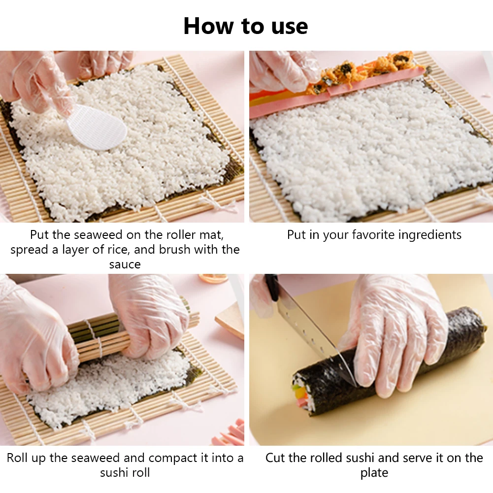 

9Pcs/Set Sushi Making Kit Bamboo Rolling Curtain Rice Mat Sushi Maker Kits Cooking kitchen Tools Beginner Chopsticks Sushi blade