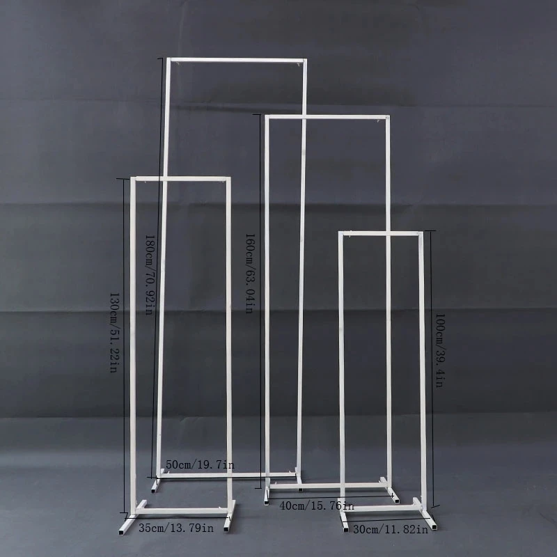 Pantalla de hierro cuadrado geom&eacute;trico para decoraci&oacute;n de escenario, accesorios de arco de hierro forjado, 1 juego/4 Uds.-2