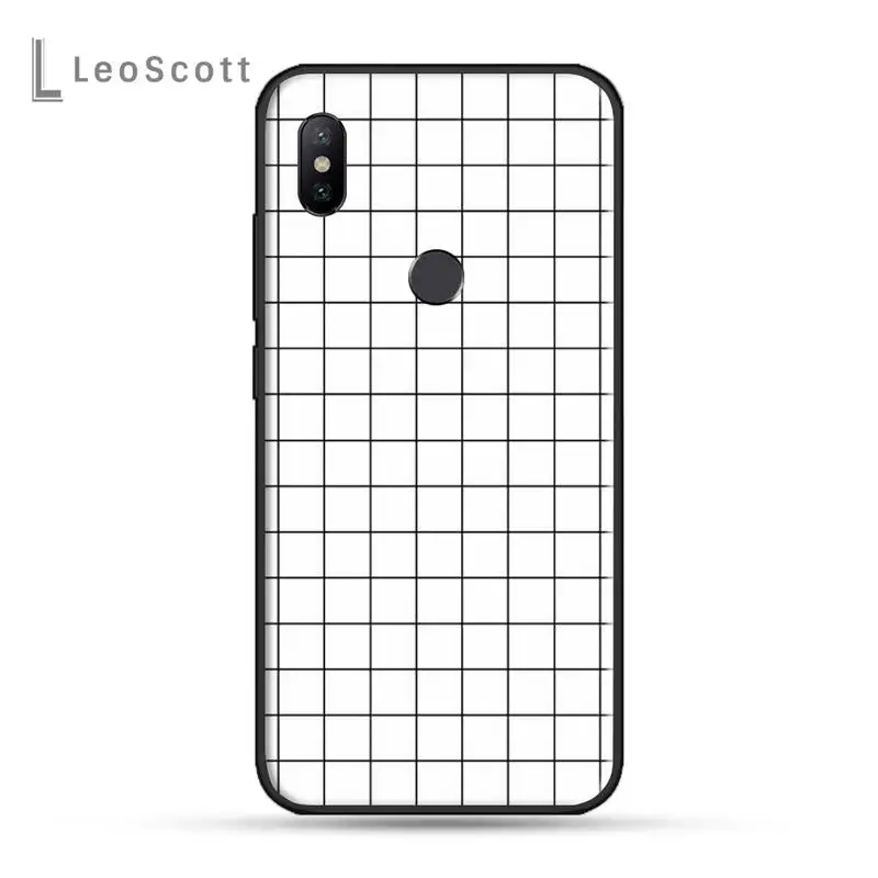 

Black and white checkerboard Phone Case For xiaomi Redmi 5 5A plus 7A 8 note 2 3 4 5 5A 6 7 GO K20 A2