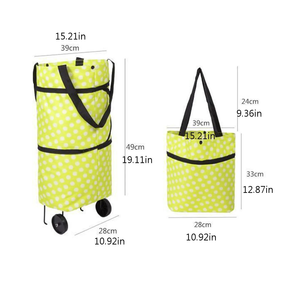 

Folding Portable Shopping Oxford Cloth With Wheels Multipurpose Fashion Large Capacity Food Organizer Trolley Bag Female Woman