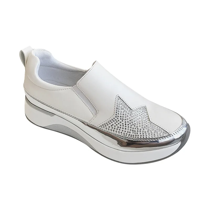 Кроссовки для женщин Модные туфли на низком каблуке с круглым носком Сетчатые