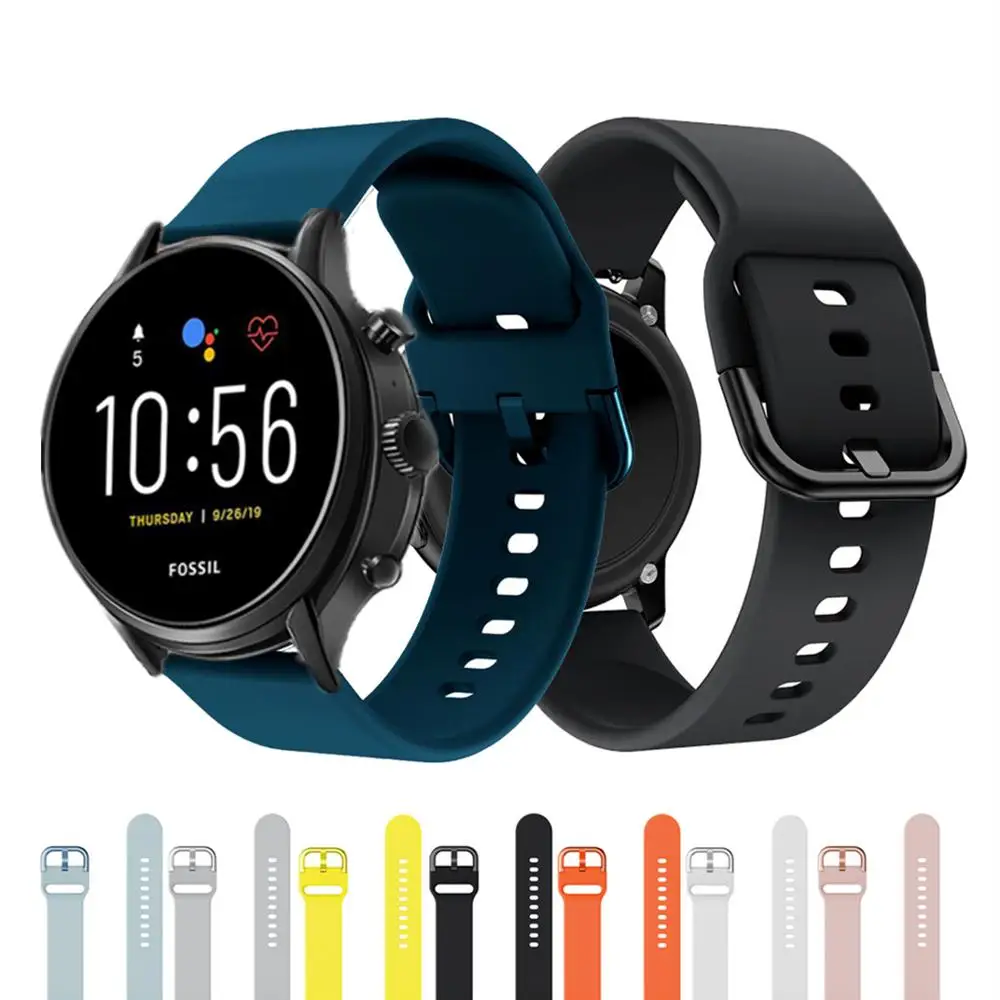 Силиконовый ремешок для Fossil Gen 5 Carlyle HR Julianna мягкий браслет Sport 43 мм/Q Explorist Gen4 умный