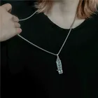 Ожерелье с цепочкой длинное женское ожерелье ювелирное изделие женское скейтборд унисекс хип-хоп подвеска серебристого цвета классические металлические ожерелья в европейском стиле
