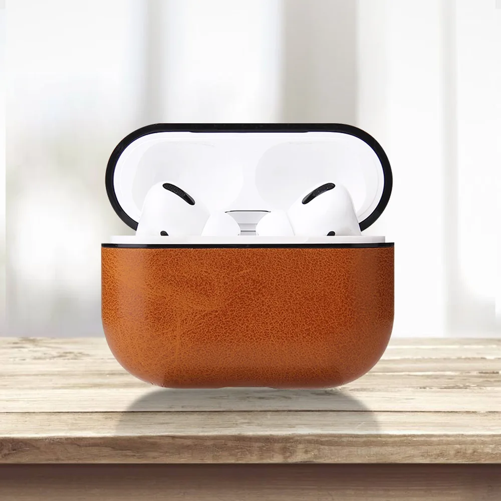 Для Airpods pro Bluetooth беспроводная гарнитура бизнес из искусственной кожи коробка для наушников AirPods 3 Зарядный чехол корпус чехол для гарнитуры чехол