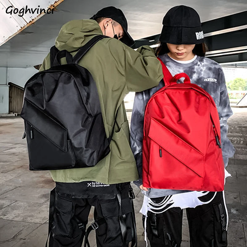 

Вместительные рюкзаки в стиле Харадзюку для мужчин и пар, повседневный дорожный ранец цельный рюкзак для хранения книг, простой удобный диз...