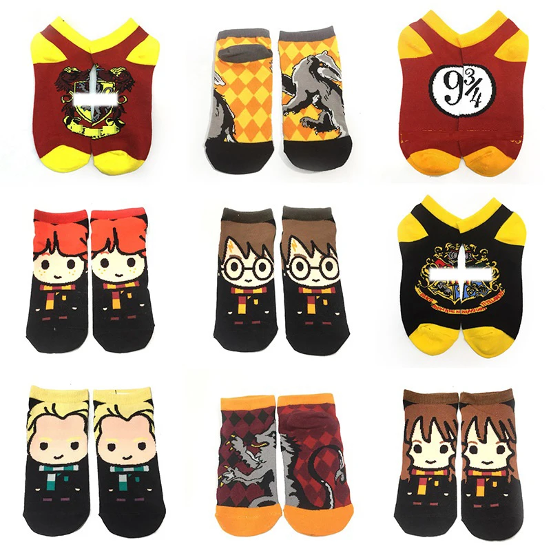 Гарри носки Гермиона Рон Малфой Волшебная Академия значок хлопковые школа