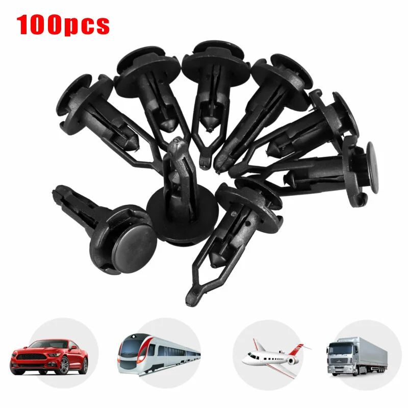 

100pcs Bumper Clips Retainer 9mm Auto Black Car Fender For Toyota Lexus Scion 52161-02020 New Parts