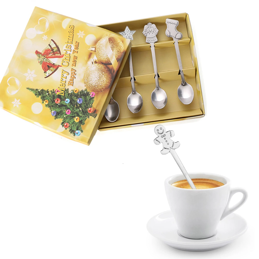 4 шт./компл. Нержавеющая сталь рождественские кармашки для столовых приборов