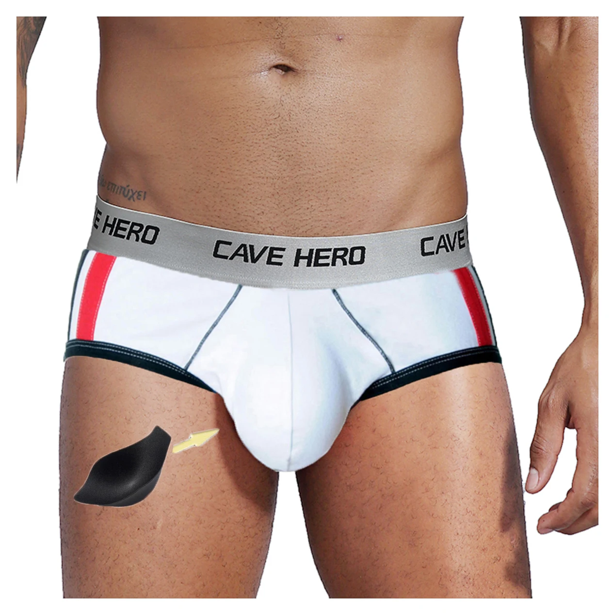 Мужской хлопковый пояс с карманами и пуш ап принтом| |