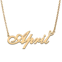 april name tag necklace personalized pendant jewelry gifts for mom daughter girl friend birthday christmas party present