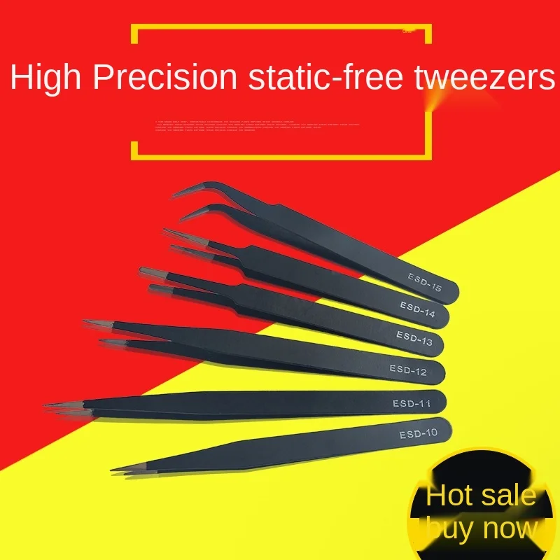 

Stainless Steel Tweezers Elbow Fine Tip Anti-static Tweezers Precision Small Parts Repair Tool Set