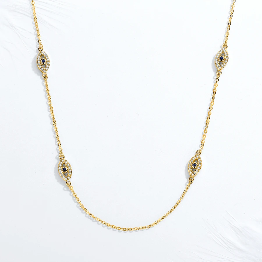 Ожерелье женское из серебра 925 пробы с круглым кулоном сглаза | Украшения и