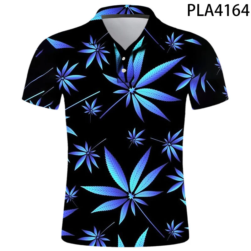 

3D с принтом Polo Homme летняя футболка с короткими рукавами для мужчин модные мужские повседневные рубашки растений листьев, одежда для прогуло...