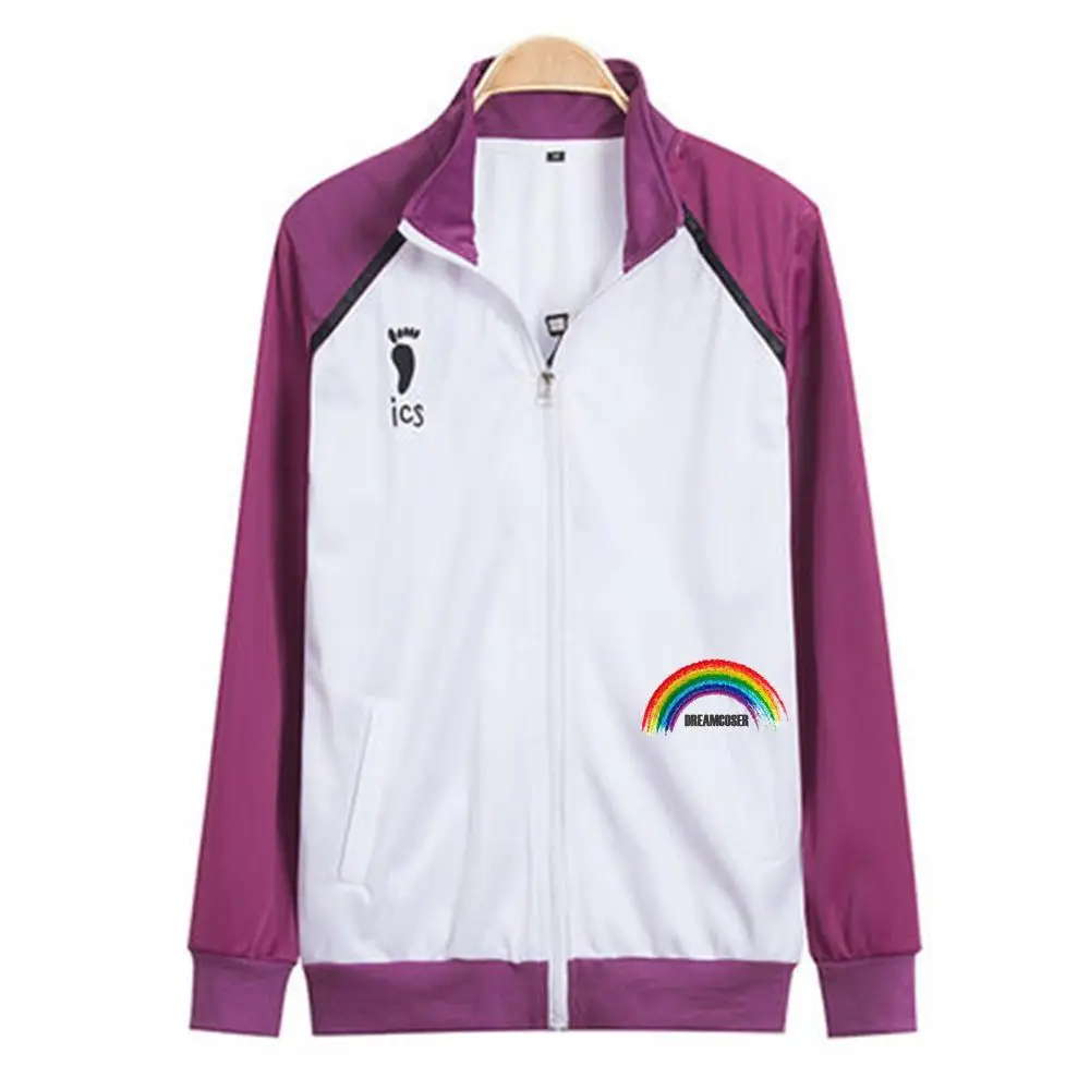 Аниме футболка! Haikyuu TEMPORADA 3 Shiratorizawa Gakuen Wakatoshi Ushijima Косплей Костюм Chaqueta спортивная