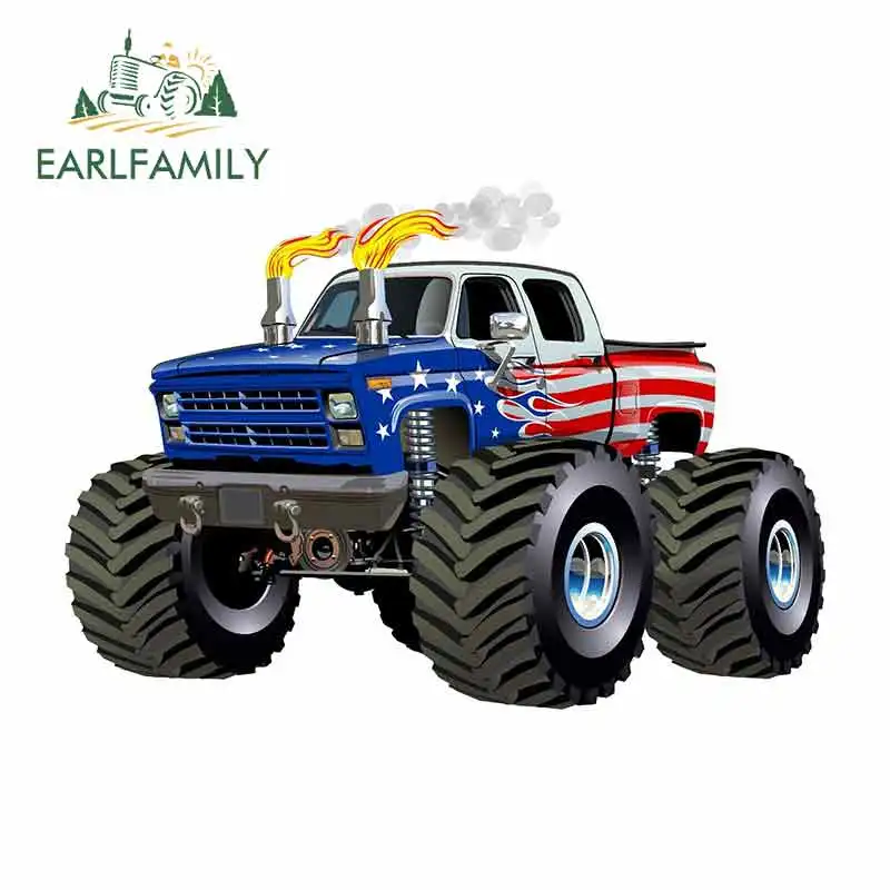 

EARLFAMILY 13 см x 9 см для мультяшного монстра грузовика Oem виниловые наклейки на машину JDM графика виниловый JDM ветровое стекло бампер