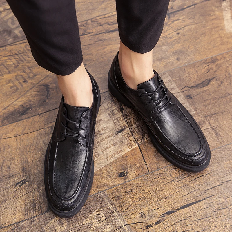 Весна-Осень 2019 модная простая индивидуальная уличная мужская обувь кожаная