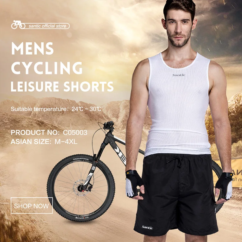 Шорты Santic мужские для велоспорта велосипедные мешковатые гелевые 3D шорты с
