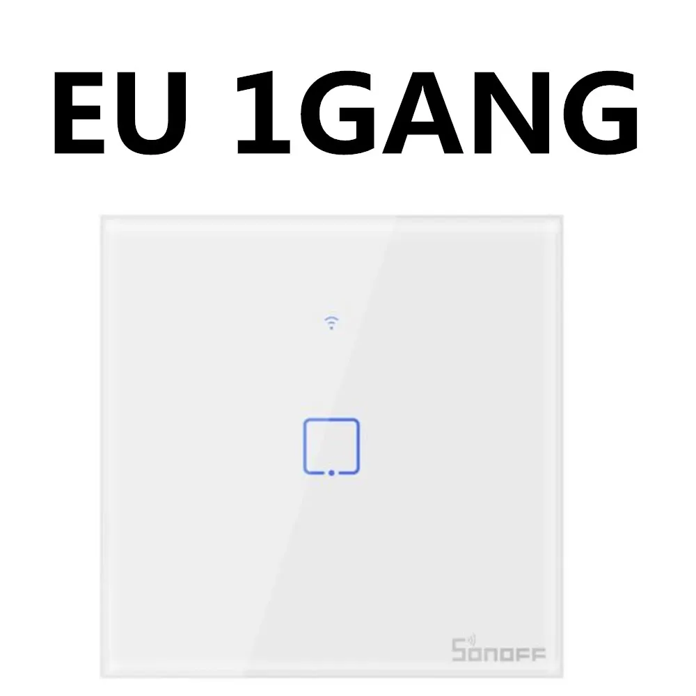 EU 1GANG Великобритания, США, ЕС, 1-3 комплекта, AC 90 В-250 В, 600 Вт, wifi и RF 86 Тип, умный настенный сенсорный светильник, модуль переключателя 1CH 2CH 3CH для SONOFF T1 - Комплект: EU 1GANG