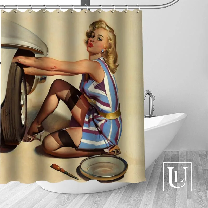 Пользовательская занавеска для душа девочек новая Большая из полиэстера в