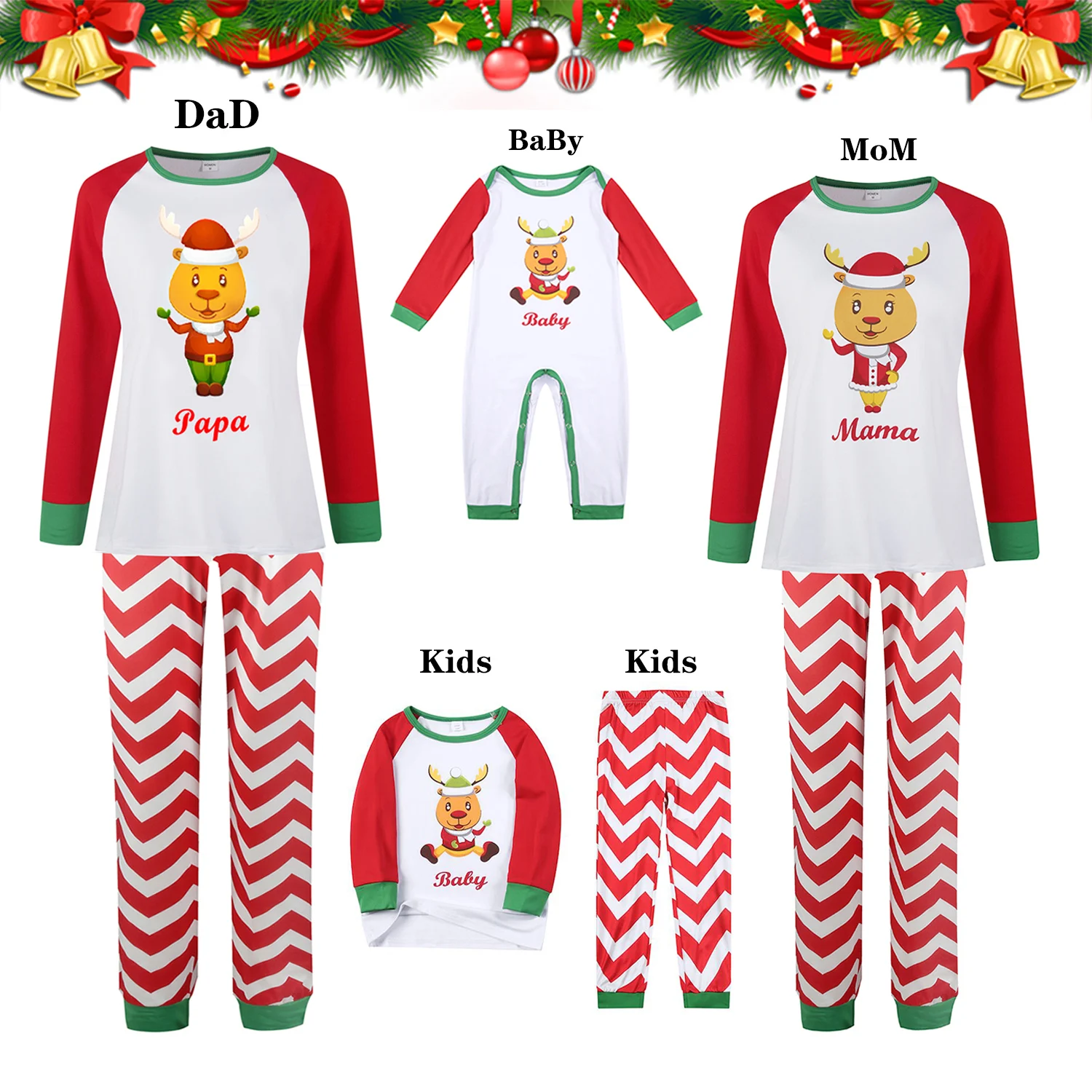 

Kupokasi New Merry Christmas Winter Thick Family Matching Pajamas Set Adult Kid Top+Pants Xmas Sleepwear Pj's Suit Baby Romper
