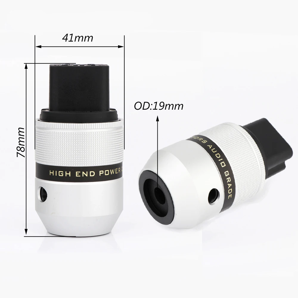 

Preffair 083A C19 Aluminum metal 24K Gold Plated Audio Power IEC Connector Plug AC 20A Female Power Cord Audio Cable Connector