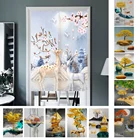 Скандинавские животные картина искусственная дверная занавеска ткань для спальни гостиной декоративная подвесная половина занавеса