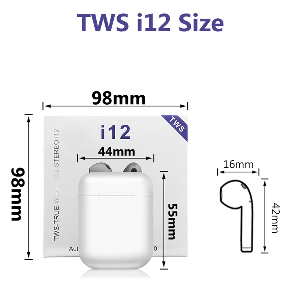 I12 TWS Оригинальные Bluetooth 5 0 наушники беспроводная спортивная Гарнитура