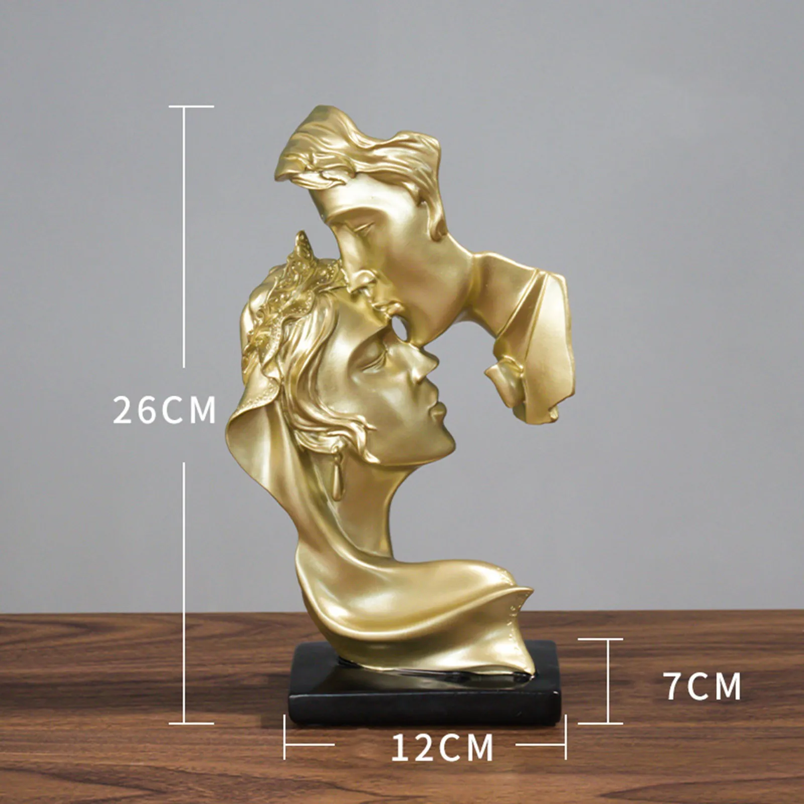 

Luxury Gifts Retro Golden Figure Sculpture Double Mask Decoration Abstract Art Statue Home Crafts Decorative Movable Ornaments