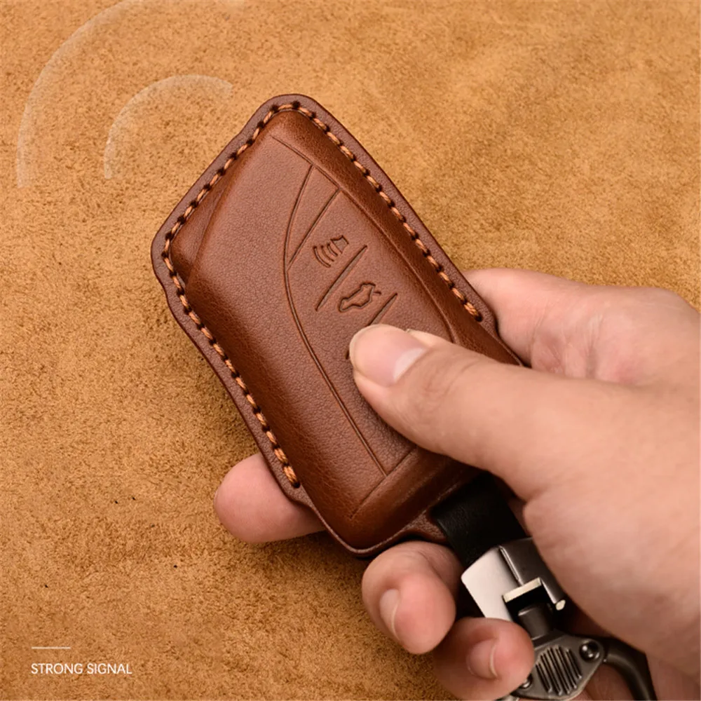 Чехол для автомобильного ключа с дистанционным управлением из натуральной кожи