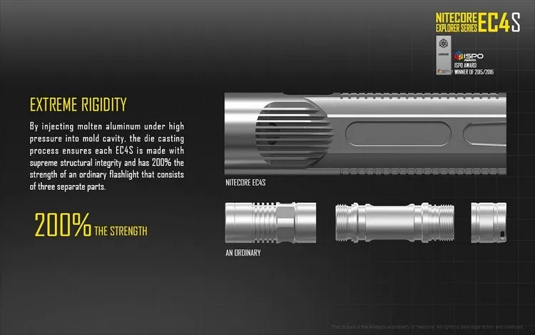 NITECORE EC4S ручной светильник для вспышки CREE XHP50 Макс. 2150 люмен луч бросок 280 м наружный фонарь поисково-спасательный Тактический светильник