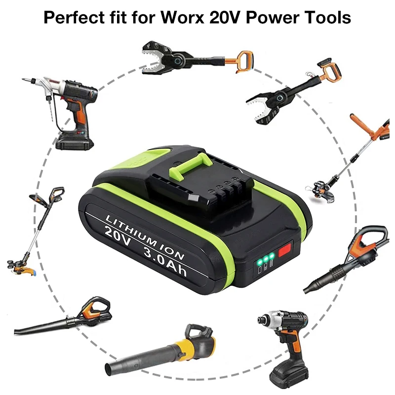 Литий-ионный аккумулятор для электроинструмента Worx WA3551 WA3553 WX390 WX176 WX550 WX386 WX373 WX290 20