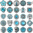 5 шт.лот ювелирные изделия из сплава небесно-голубого горного хрусталя Дерево жизни Сова Слон Стрекоза Цветок Кнопки для защелки браслет
