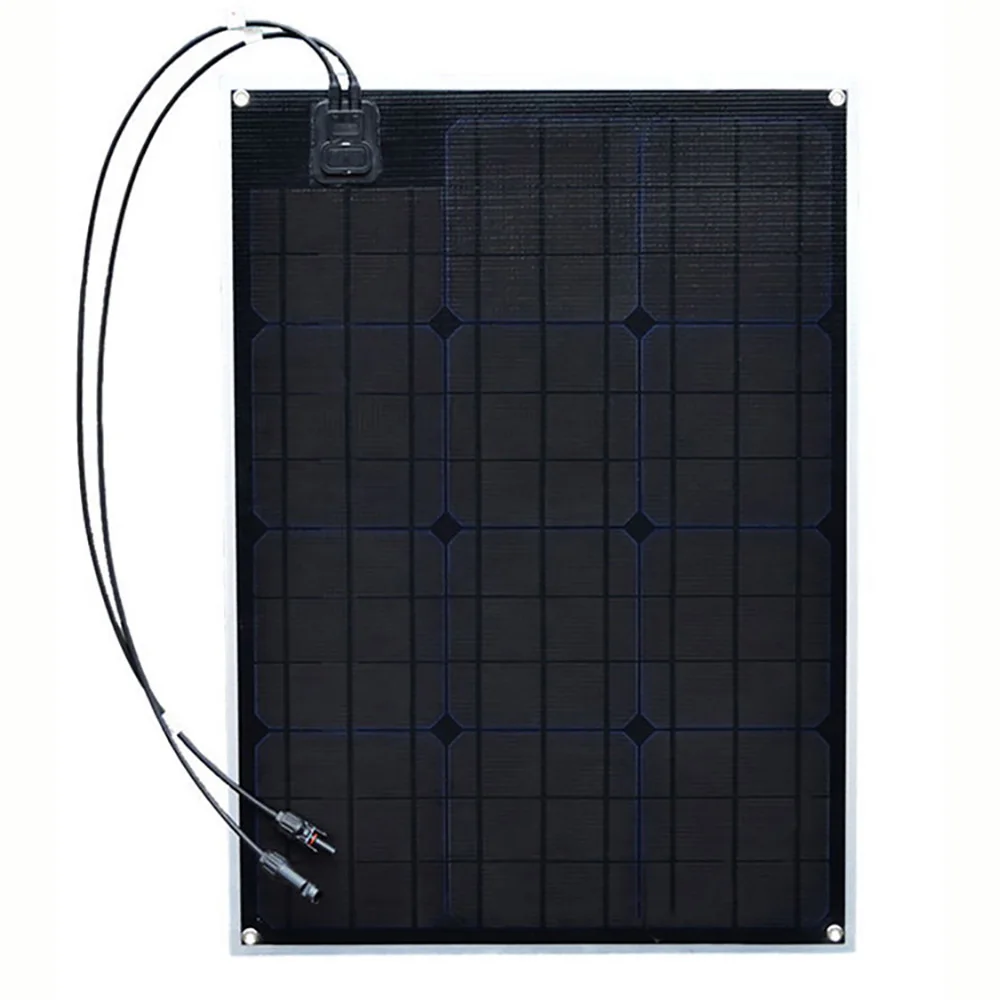 

ETFE solar panel 50w 156*156mm Monocrystalline silicon cell PCB module pv connector for 12v barrery RV yacht car charge