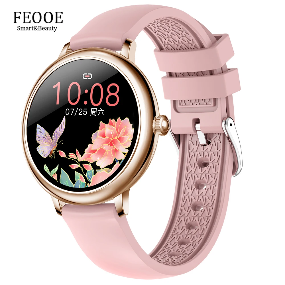 

FEOOE Lady Girl Smartwatch Clock Pedometer Sports Tracking Watches for Android IOS Relogio Smart Watch Best Selling 2020 YD