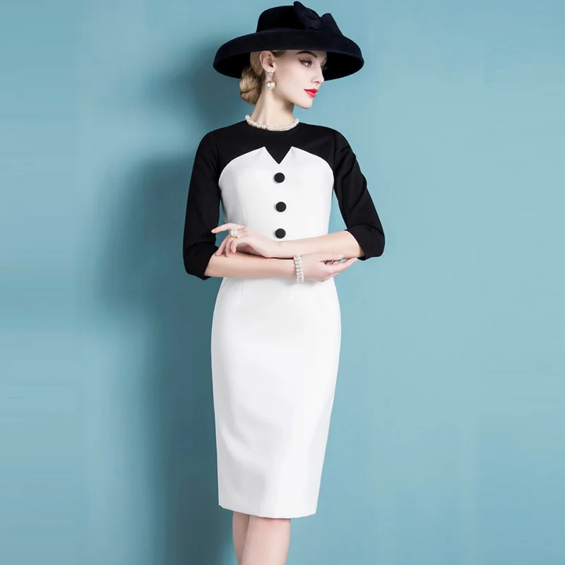 

High End Stitching Temperament Slim Skirt 2021 Popular Women'S New Spring Fashion Stitching Dress