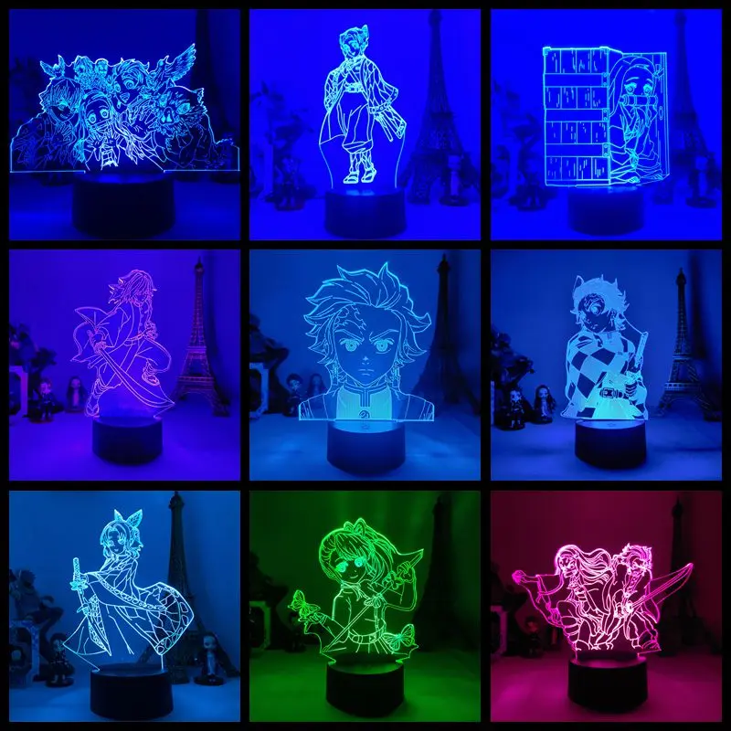 

Новейший 3D светодиодный ночник для японского аниме рассекающий демонов мужской кавайный киметасу No Yaiba графическая игрушечная статуя танд...