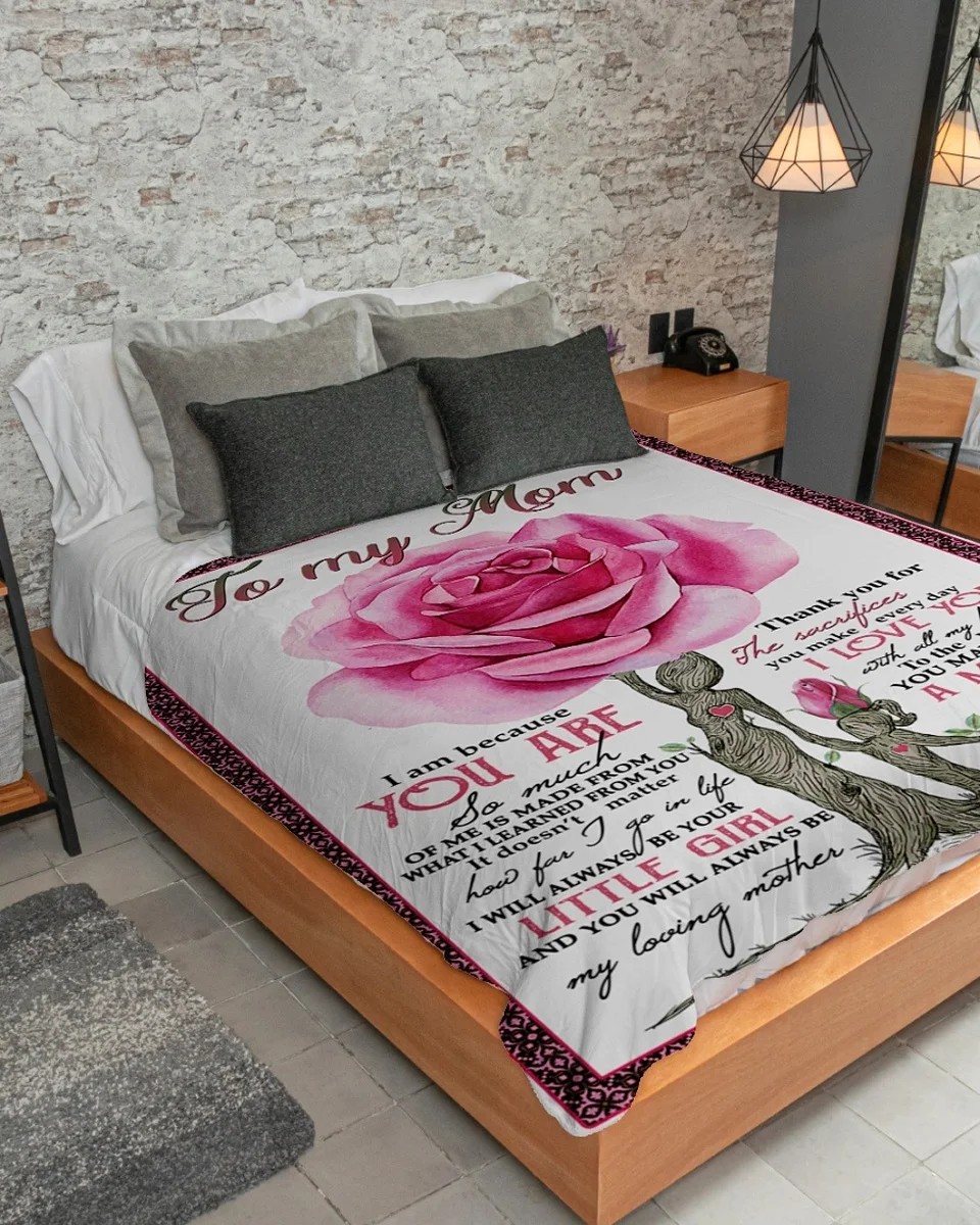 Give my mother your little girl blanket | Comfortable and high-quality wool Sherpa woven Mother's Day gift Дом и сад