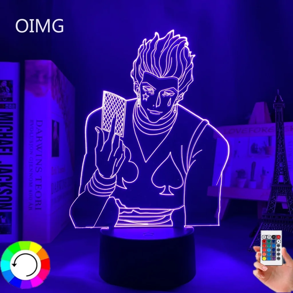 

3d светодиодный светильник Hunter X Hunter Hisoka для спальни, ночсветильник для декора комнаты, настольная лампа, акриловый ночник в подарок на день р...