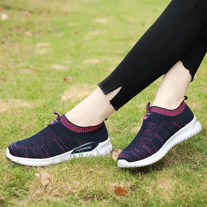 Spring Autumn Women Shoes Casual Breathable Weightlight Shock-absorbing Ladies Sneakers Mesh Wear Resistance Female Footwear