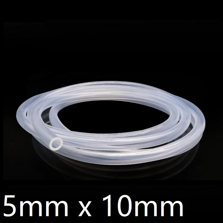 

5x10 Silicone Tubing ID 5mm OD 10mm Food Grade Flexible Drink Tubing Pipe Temperature Resistance Nontoxic Transparent