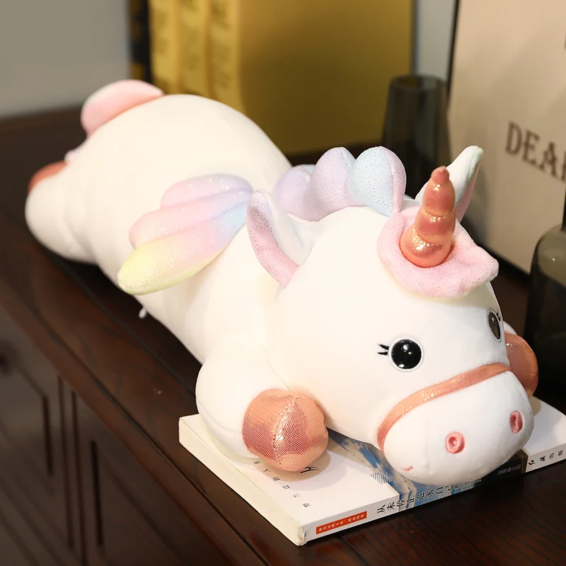 60/80 см с изображением милой радуги и ангел Единорог плюшевые игрушки куклы Мягкие