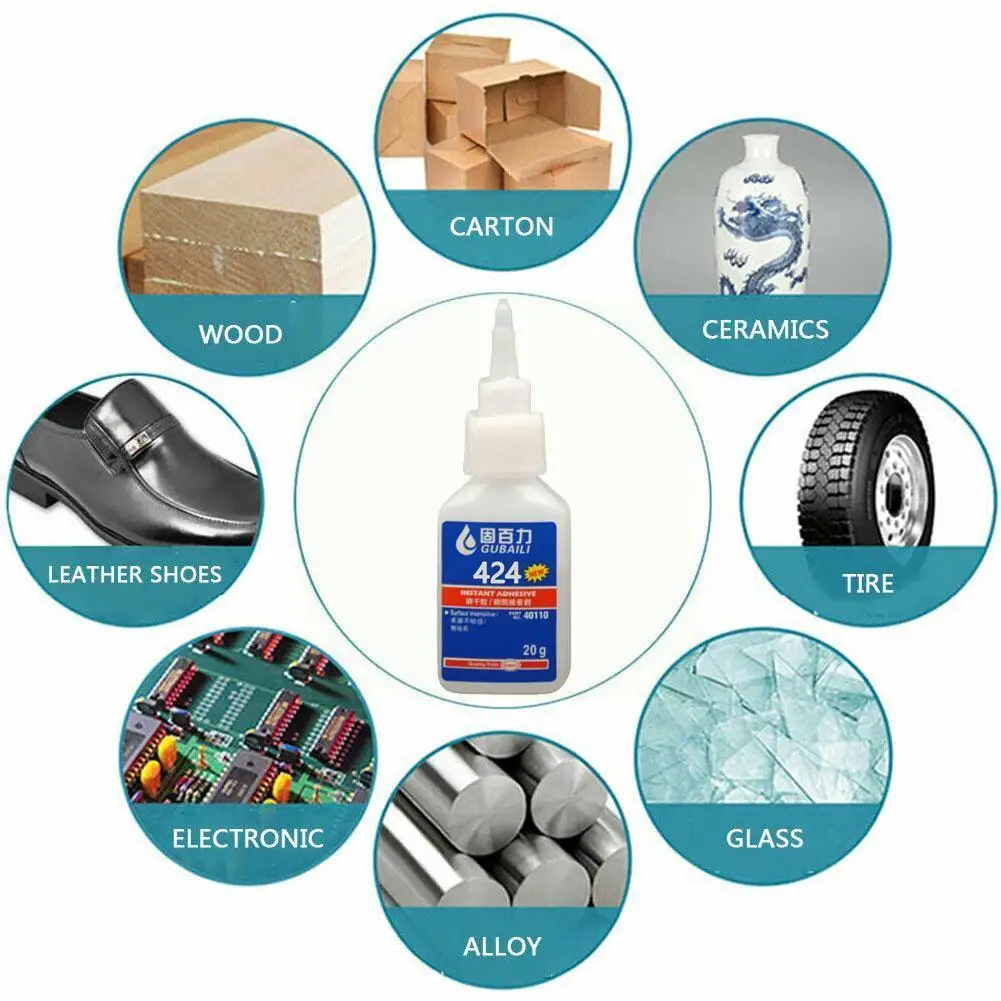 

Gubaili Instant Adhesive Quick-drying Bottle Stronger Glue Wood Plastic Super 401/403/406/495/496/498/424 For Metal Glue Sh S7J0