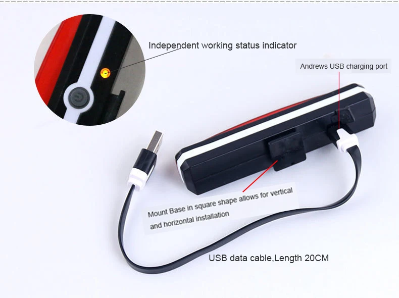 USB Перезаряжаемые MTB Хвост светильник водонепроницаемый велосипедный задний светильник для верховой езды Предупреждение светильник светодиодный светильник вспышки светильник велосипедные аксессуары